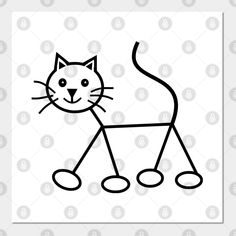 a black and white drawing of a cat