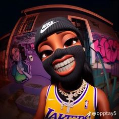 a cartoon character with a beard wearing a lakers jersey