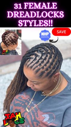 Grab these #NHP31Flavors of female dreadlocks styles ideas AND SISTERLOCKS styles - See long medium-length & short locs styles, hair care hacks, color & healthy moisture products + nightwear for loc styles. All of these loc'd hairstyles are head-turners, you will look... Side Styles For Locs, Dreadlock Styles For Long Locs, Loc Down Styles, Styles For Long Dreadlocks Black Women, Long Dread Hairstyles Black Women, Women Dreadlocks Hairstyles, Loc Styles Women Long, Medium Long Loc Styles, Locs Hairstyles Long Hair