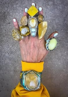 Big Statement Rings, Jewelry Stones, Earthy Jewelry, Chunky Jewelry, Plastic Jewelry, Funky Jewelry, Design Jewelry, Mellow Yellow, Jewelry Inspo