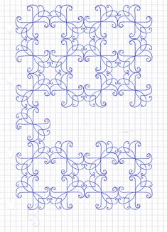 the pattern is drawn in blue ink on a sheet of lined paper, and it looks like