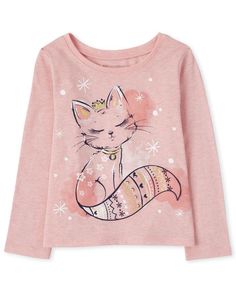 Winter Cat, Cat Graphic Tee, Girls Graphic Tee, Top Baby Products, Cat Graphic, Kids Graphic Tees, Baby And Toddler