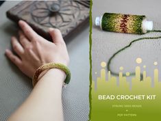 the bead crochet kit is being used to make bracelets