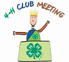 a drawing of a man with a crown on his head sitting in front of a sign that says 4 h club meeting