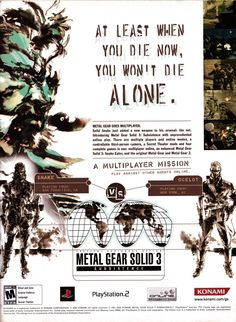 an advertisement for metal gear soldier 3