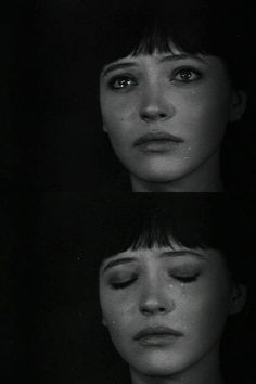 three different angles of a woman's face with her eyes closed and the other half open