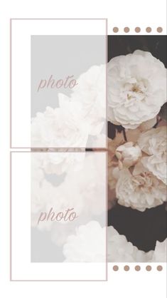 two pictures with flowers in them and the words photo