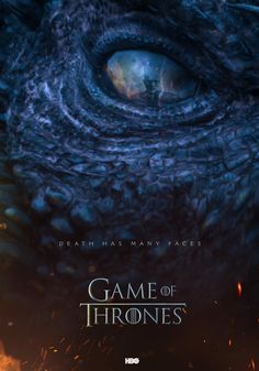 the poster for hbo's game of thrones shows an eyeball in flames