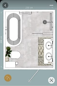 the floor plan for a bathroom with a toilet, sink and bathtub in it