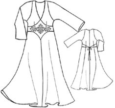 an illustration of a dress and jacket