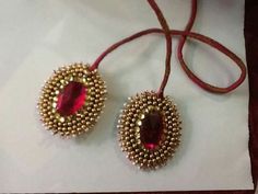 5.Red Kundan stone tassel Simple Craft Ideas