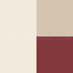 two different shades of red, beige and white with the same color scheme in it