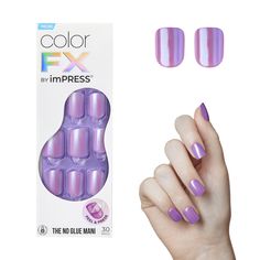 PRICES MAY VARY. The No Glue Mani: With new & improved adhesive for long-lasting wear. Ready-to-wear, one-step press-on nails. Easy to apply at home, literally in minutes. No experience needed. Gel nails feel totally comfortable & have a seamless, natural look. The Next Level Mani Has Arrived: Create a MAJOR moment in minutes with colorFX by imPRESS, NO GLUE Needed. This is color reimagined, with chrome-like effects that cannot be achieved from any ordinary nail polish. Discover Must-Have Colors Pearlescent Nails, Impress Nails Press On, 30 Nails, Impress Nails, Nails Easy, Nail Accessories, Gel Manicure, Nail Kit, False Nails