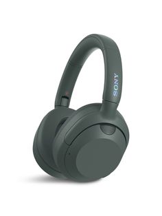 the sony headphones are on display against a white background