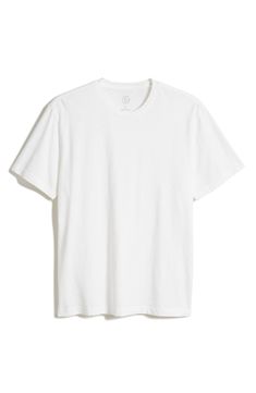 Softly slubbed cotton jersey brings an old-favorite feel to a T-shirt that adds a relaxed, comfortable finish to any casual look. Crewneck Short sleeves 100% cotton Machine wash, tumble dry Imported Relaxed White Top For Casual Gatherings, Relaxed White T-shirt With Soft-washed Detail, Relaxed Soft-washed White T-shirt, Relaxed White Organic Cotton Tops, Basic Soft-washed T-shirt For Casual Gatherings, White Relaxed Soft-washed Tops, Relaxed Soft-washed White Top, Relaxed White Soft-washed Top, White Crew Neck Top For Casual Gatherings