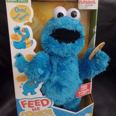 the sesame street cookie monster is in its box