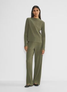 SKILLED PANT | Aritzia Plisse Fabric, Pleated Trousers, Blouse Material, Inspiration Style, Sweater And Shorts, Bike Shorts, Long Pants, Easy Wear, Wide Leg Trousers