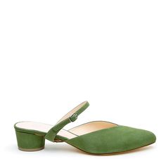 Leather upper and lining Detachable Twiggy strap can be worn with all Alterre shoes Available in regular sizes 6 - 10 Green Slides, Shoe Base, Loafer Slides, Comfortable Work Shoes, Gifts For New Mums, Pearl Jewellery Earrings, Strap Shoes, Evil Eye Jewelry, Fine Jewelry Gift