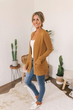 Down By The Bay Knit Cardigan (Camel) | Ships Free | Magnolia Boutique Pintrest Inspired Outfit, Rust Cardigan Outfit Fall, Cotton Cardigan Outfit, Casual Teacher Outfits Fall, Camel Cardigan Outfit, Goal Outfits, Fall Fashion 2022