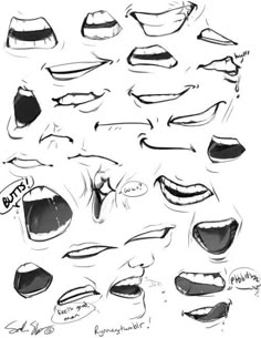 an image of various expressions drawn in black and white