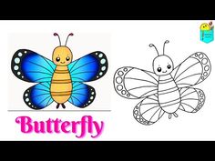 a butterfly and a bee coloring pages for kids