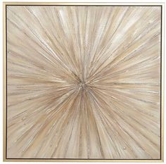 an abstract painting with white and gold lines in the center, on a beige background