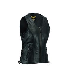 PRICES MAY VARY. Leatherick Women Top Grain Genuine Buffalo Black Ladies Leather Vests for Motorcycle Bikers Leatherick Women Top Grain Genuine Buffalo Black Ladies Leather Vests for Motorcycle Bikers Leather Vests, Women Leather Vest, Riding Vest, Leather Waistcoat, Black Leather Vest, Motorcycle Vest, Biker Vest, Vest Designs, Motorcycle Women