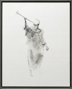 a black and white drawing of a man holding a baseball bat in his right hand