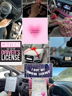 the inside of a car is decorated with pink and white flowers, including roses, steering wheel