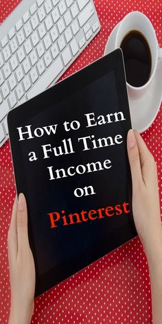 a person is reading a book about how to earn a full time on pinterest