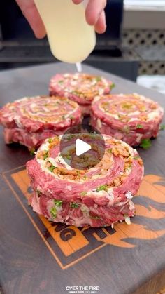 Derek Wolf on Instagram: "Spanish Garlic Steak Pinwheels 🥩🌿🔥  #steakrecipe #steakpinwheel #spanishrecipe" Spanish Garlic Steak Pinwheels, Spanish Bbq Ideas, Rolled Steak, Beef Pinwheels, Flank Steak Pinwheels, Steak Pinwheels, Good Steak Recipes, Bbq Food Truck, Pinwheels Recipe