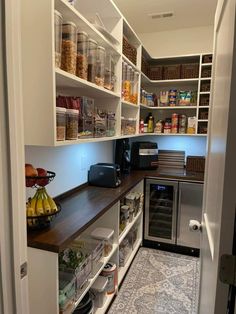 a pantry with lots of food in it