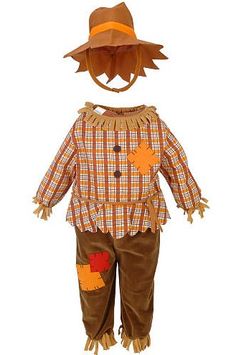 a child's scarecrow costume and hat