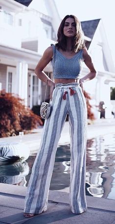 Thailand Outfits, Palazzo Pants Outfit, Street Style Vintage, Cooler Style, Mode Hippie, Spring Ideas, Midi Skirts, Inspired Outfits, Looks Style