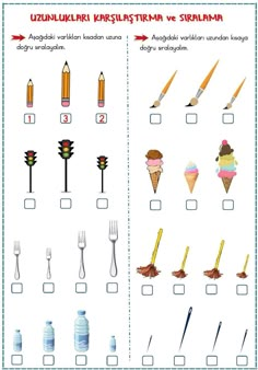 the worksheet is filled with different items to learn how to make an ice cream sundae