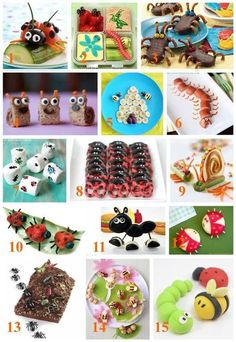 some very cute little cakes and desserts for kids to make them look like they are eating