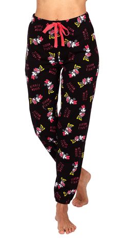 PRICES MAY VARY. OFFICIALLY LICENSED: Authentic Disney product with reliable quality and durability. These women's lounge pajama pants feature Disney's lovable characters from your most beloved Disney stories. LOUNGE PANT: Fun and coziness can go hand in hand with these comfy sleep pants! In these relaxed fit lounge pants with a covered elastic waistband & drawstring, you will have all the comfort you need to take on any morning or night! ADORABLE CHARACTERS: These pajama pants feature beloved c Cotton Bottoms With Character Print For Pajama Party, Cotton Loungewear Bottoms With Character Print, Cotton Lounge Pants With Character Print, Disney Cotton Loungewear Pants, Disney Cotton Pants For Loungewear, Casual Minnie Mouse Sleepwear For Pajama Party, Casual Minnie Mouse Sleepwear For Loungewear, Casual Mickey Mouse Bottoms For Loungewear, Stitch And Winnie The Pooh