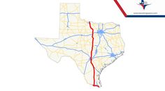 a map showing the location of texas's major roads and where it is located