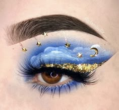 Galaxy Makeup, Cute Eye Makeup, Colorful Eye Makeup, Makeup Eye Looks