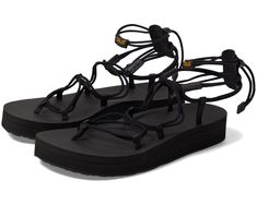 Teva Midform Infinity | Zappos.com Teva Midform Infinity, Edgy Sandals, Teva Midform, Teva Sandals, Strappy Platform Sandals, Black Shoes Women, Sport Sandals, Elastic Laces, Polyester Yarn