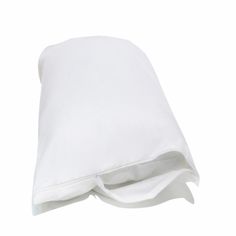 a white pillow is folded up on a white background