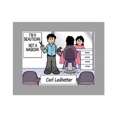 a cartoon depicting two people in an office