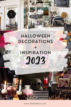 halloween decorations and decorating with text overlay