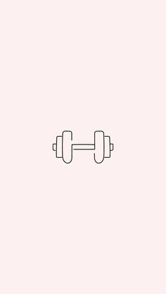 a line drawing of dumbbells on a pink background