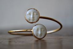 Man In The Moon, Face Jewellery, Moon Bracelet, In The Moon, Ringe Gold, Moon Ring, Handmade Bangles, Ready Made, Bohemian Jewelry