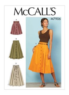 Womens Pleated Skirt, Sewing Dress, Kilt Skirt, High Waisted Pleated Skirt, Mccalls Sewing Patterns