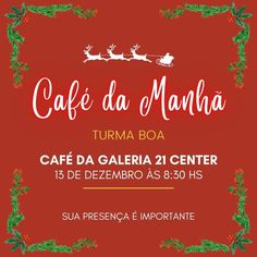 the poster for cafe da manha, with santa's sleigh on it