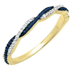 This stunning band is a piece of jewel that will certainly amaze you which is Crafted in 14K Yellow Gold; Sapphire Color: Blue; Blue Sapphire Total Weight: 0.14 Carat (approx); White Diamond Color: I-J & Clarity: I1-I2; White Diamond Total Weight: 0.11 Carat; Product Width: 2.30mm (0.09 Inch); All stones are Sparkling and 100% Natural. All our products will include a gift box; Model Number: DR4761-1987-14KY-8 Gender: female.  Age Group: adult. Wedding Band For Women, Anniversary Wedding Band, Stackable Wedding Bands, Gorgeous Engagement Ring, Sapphire Color, Diamond Anniversary, Blue Nile, Stackable Ring, Womens Wedding Bands