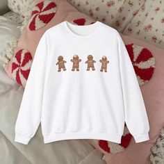 Gingerbread Men Christmas Sweatshirt Y2K Coquette Aesthetic Festive Preppy Crewneck Girly Christmas Sweater Teen Gift 90s Style Pullover Y2k Coquette Aesthetic, Preppy Crewneck, Girly Christmas, Sweatshirt Y2k, Men Crewneck, Chilly Morning, Y2k Coquette, Gingerbread Men, Vintage Soft