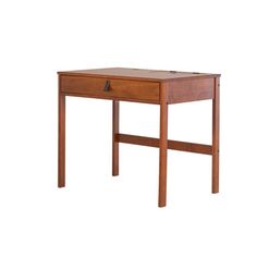 a small wooden desk with one drawer